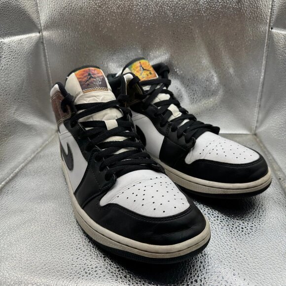 Size 10.5 Air Jordan 1 Mid SE Mens White Black Athletic Sneakers DM7802-100 - Picture 3 of 11